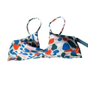 Live Life On The Beach Rainbow Dot Bikini Top NWT Large
